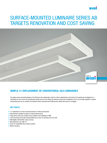 SURFACE-MOUNTED LUMINAIRE SERIES AB
